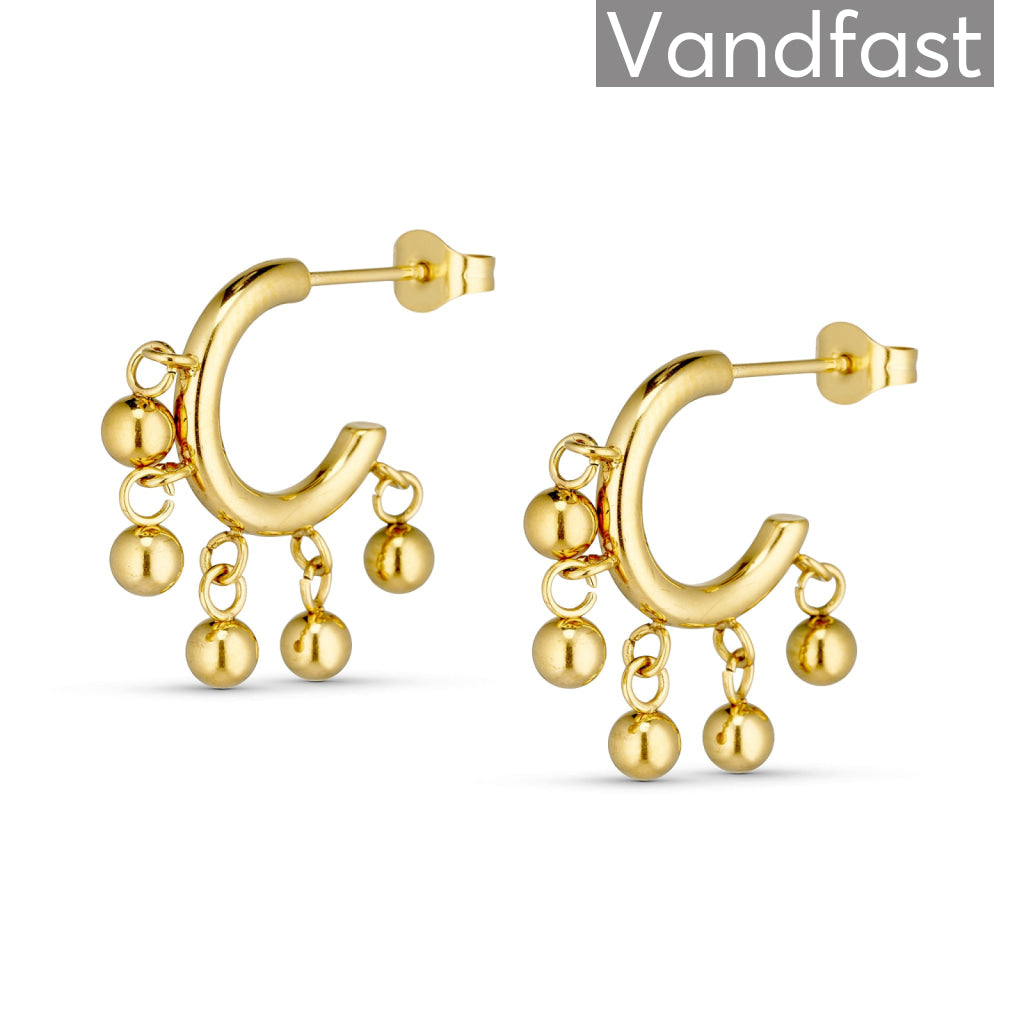 Annebrauner Ball Dangle øreringe 18k Guldbelagt