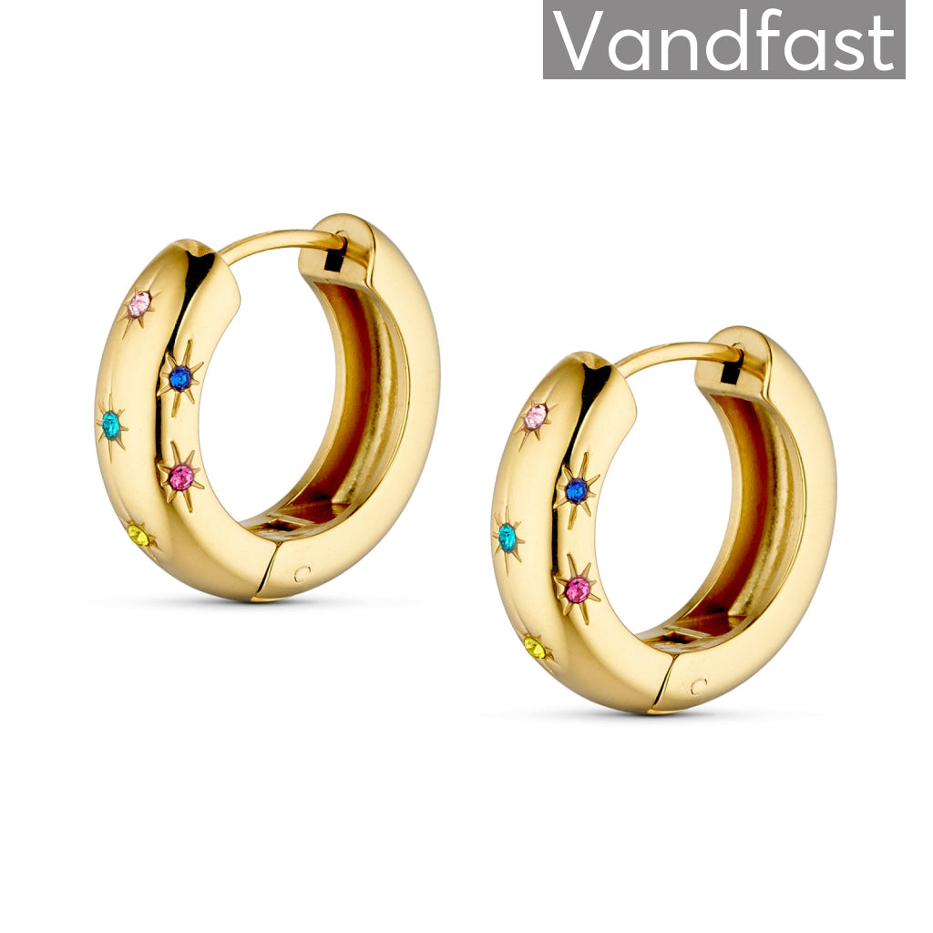 Annebrauner Chunky Multicolor øreringe 18k Guldbelagt