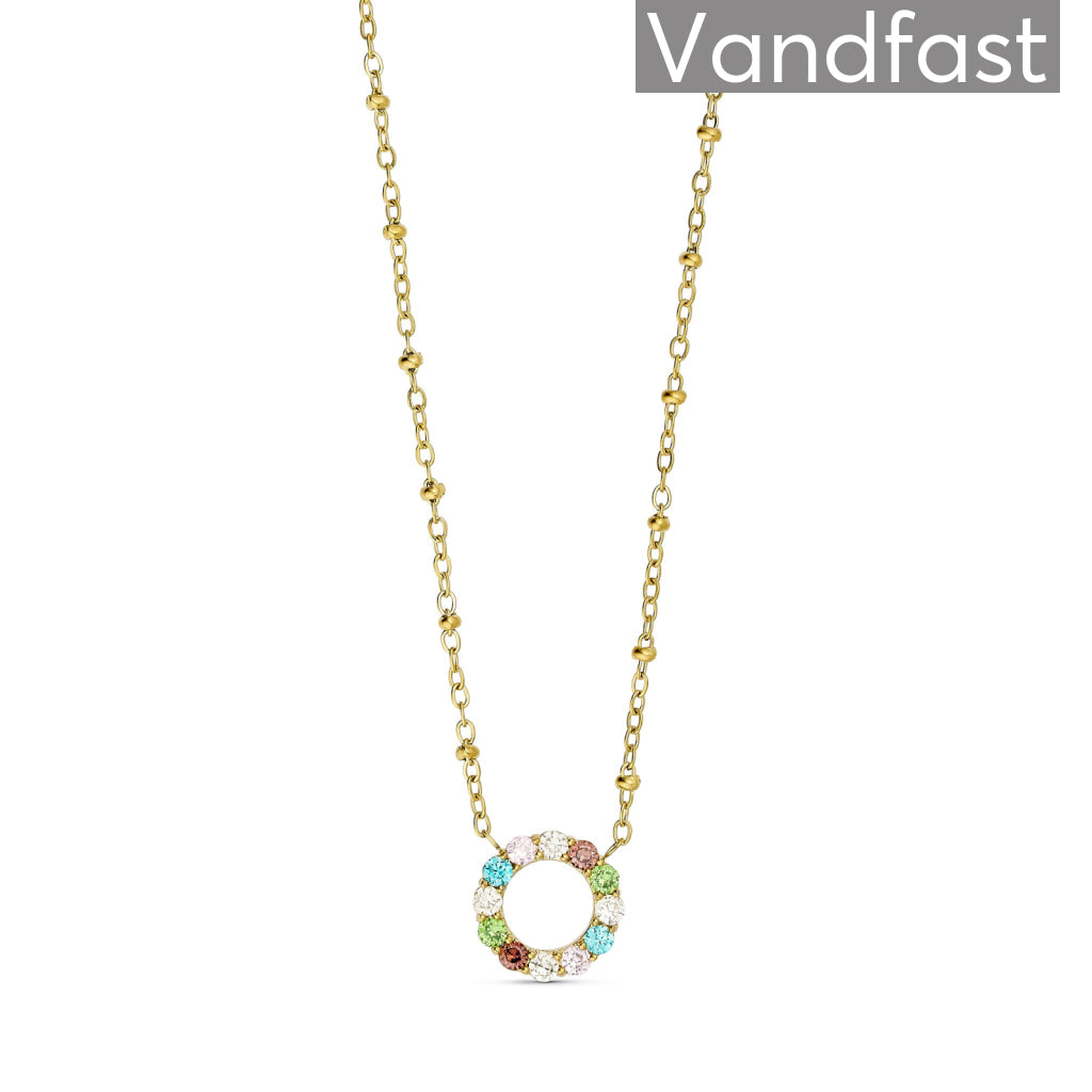 Annebrauner Dreamy Multicolor Circle Halskæde 18k Guldbelagt