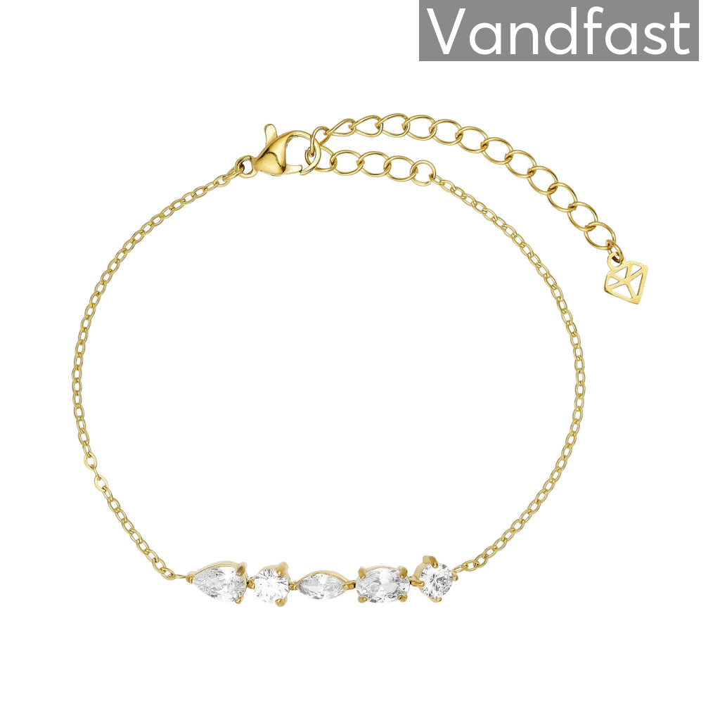 Annebrauner Five Zirconia Armbånd 18k Guldbelagt