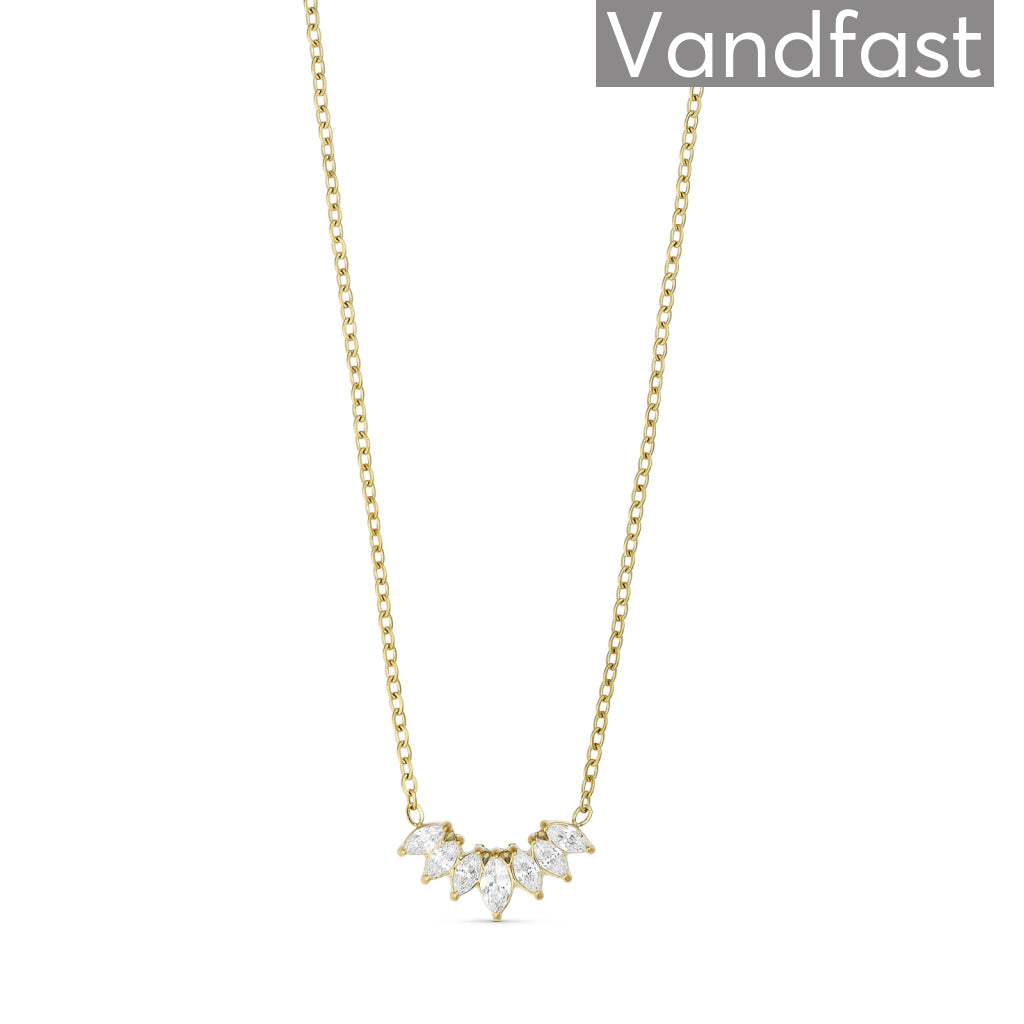 Annebrauner Oval Zirconia Halskæde 18k Guldbelagt