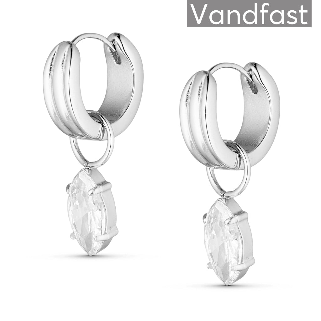 Annebrauner Oval Zirconia Hoop øreringe