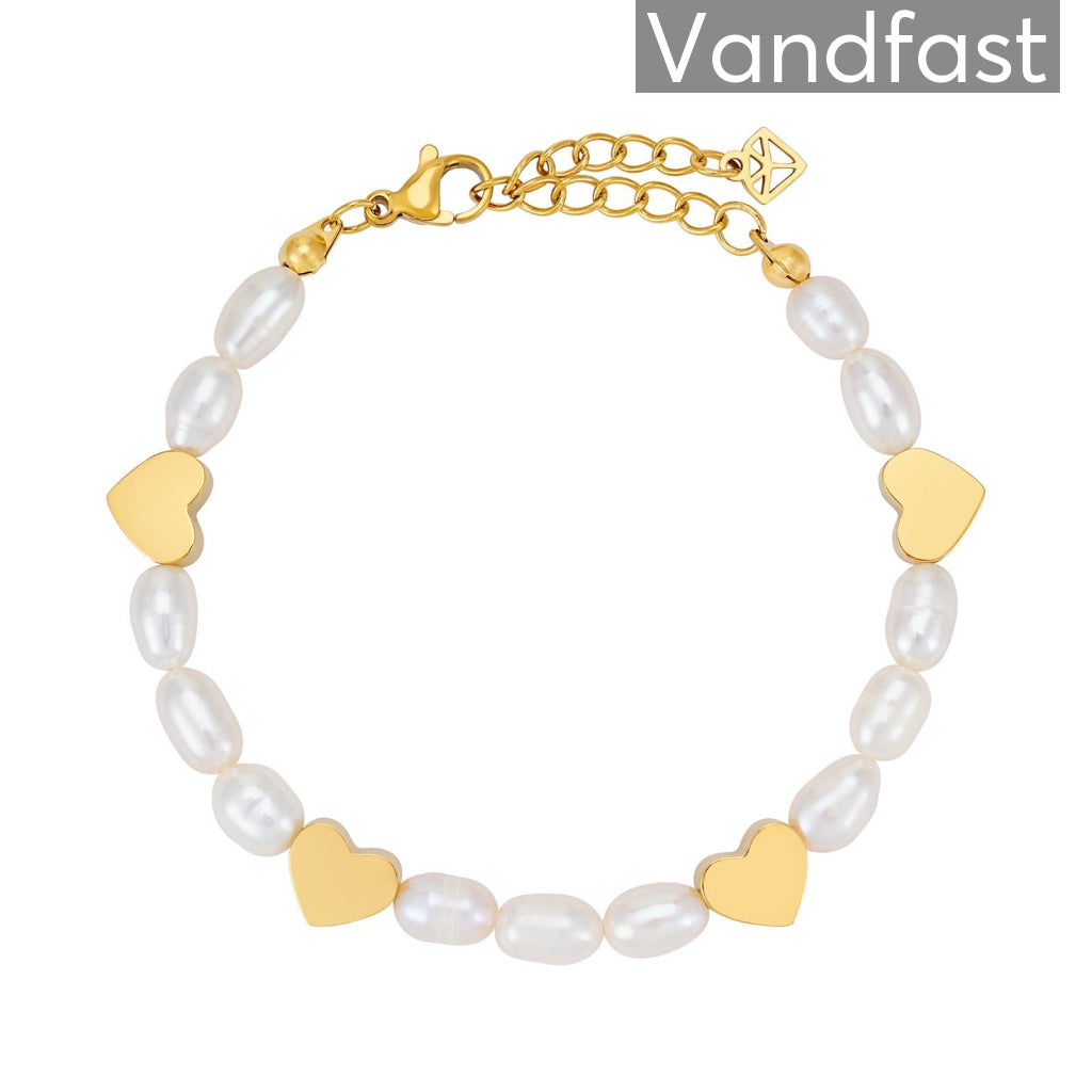 Annebrauner Pearl Love Armbånd 18k Guldbelagt