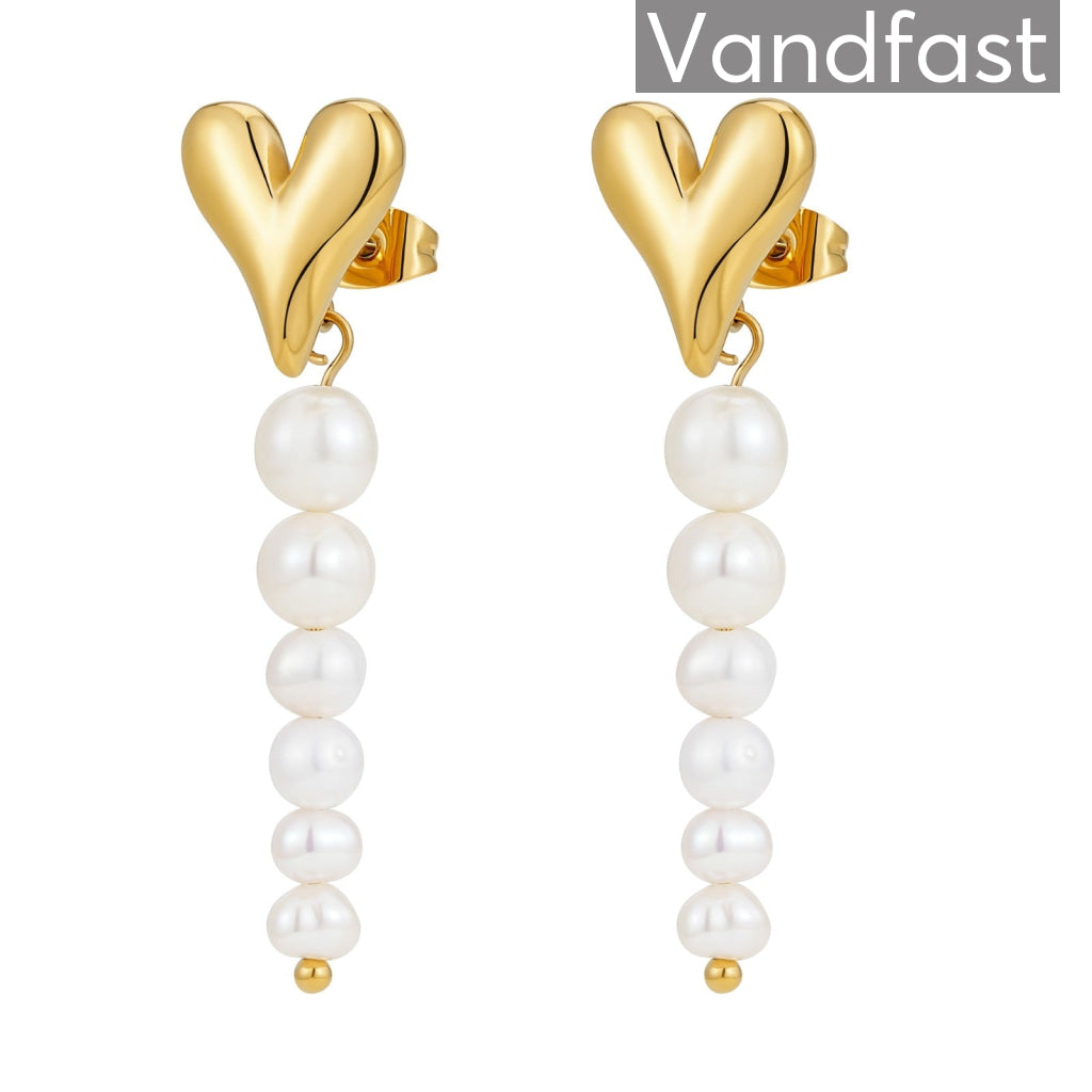 Annebrauner Pearl Love Diva øreringe 18k Guldbelagt