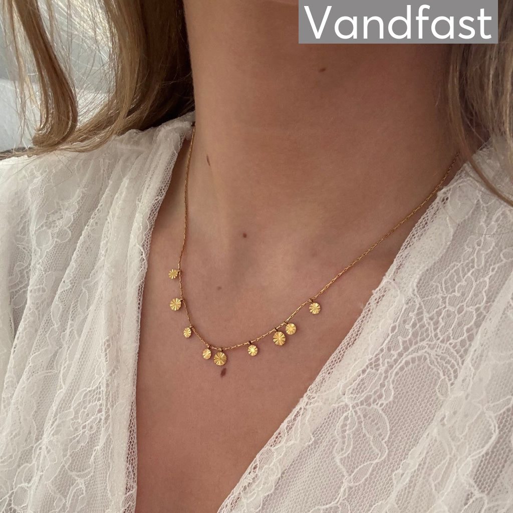 Annebrauner Sun Pendant Halskæde 18k Guldbelagt