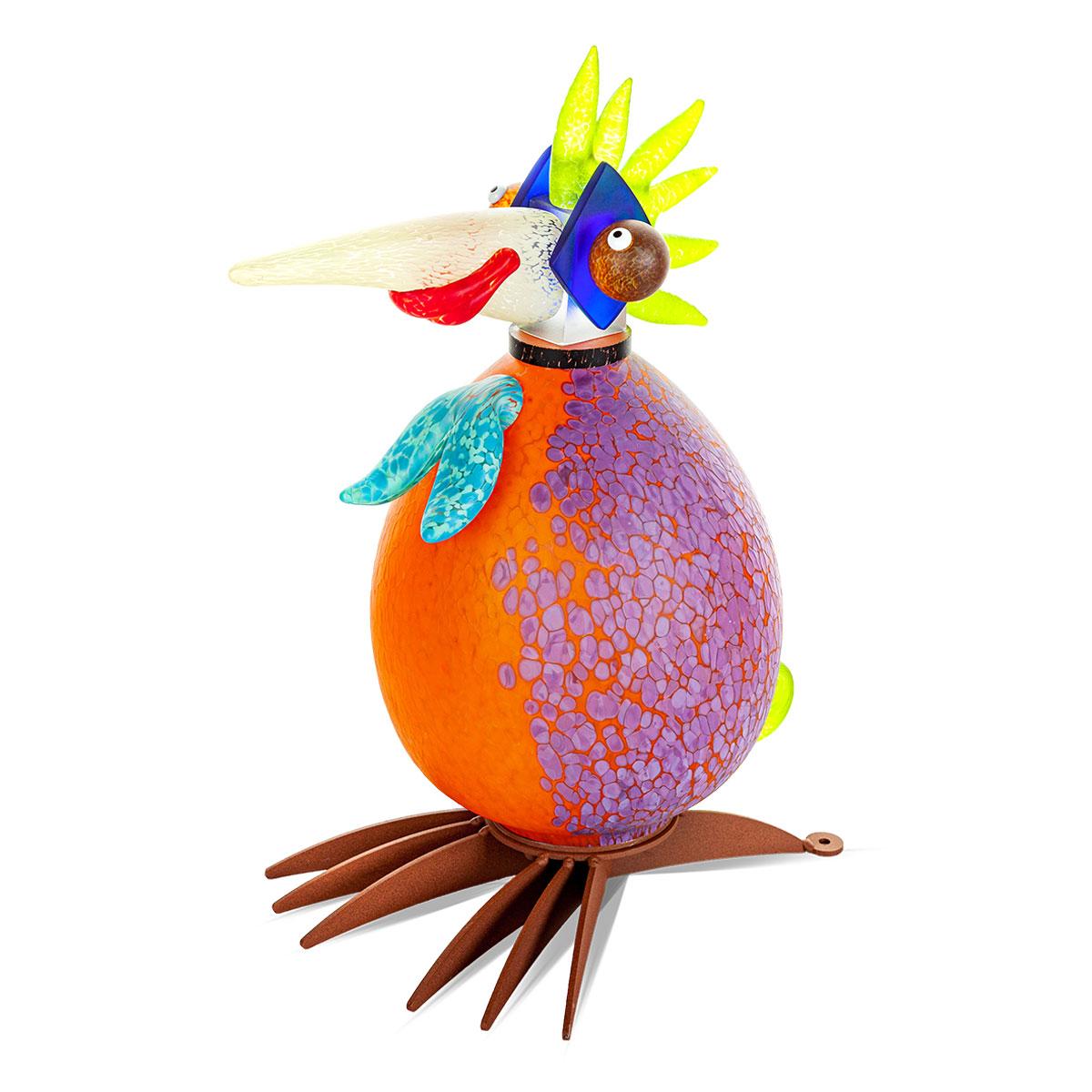 Glaskunst Udendørs Lampe Arthur Kunsthåndværk Glasfugl 43x36x22 Cm Borowski