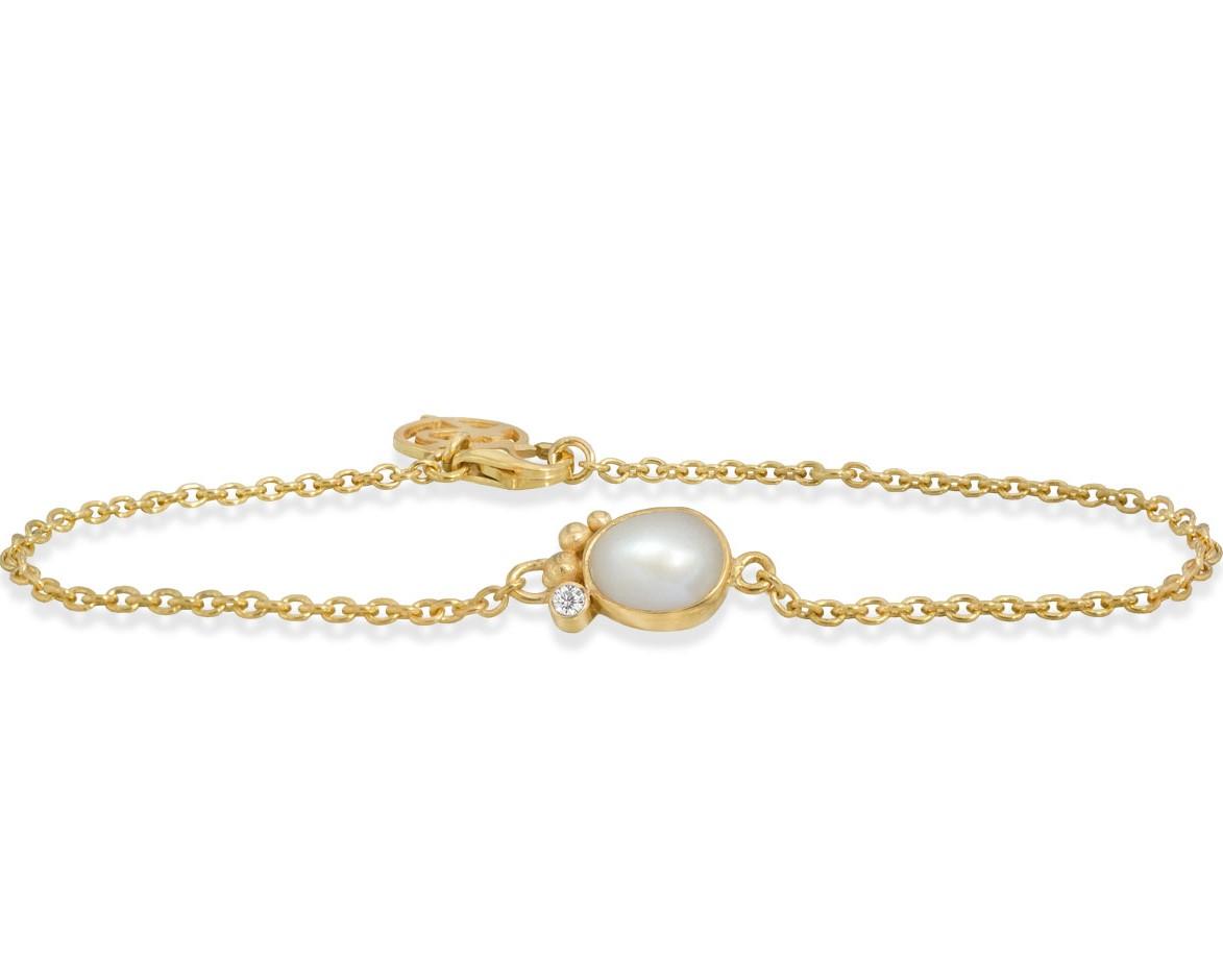 Rabinovich - Forgyldt Armbånd Med Hvid Perle - Pleasant Pearl