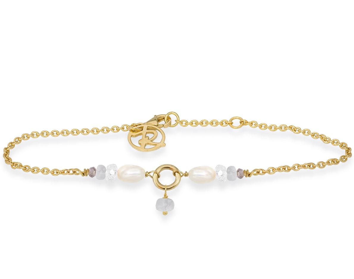 Rabinovich - Forgyldt Armbånd Krystal Perler Og Sten - Cordelia