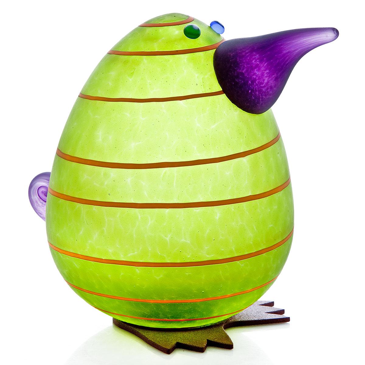 Glas Skulptur Kiwi Fugl Egg I Limegrøn Højde 18 Cm Glaskunst I Særklasse Fra Borowski