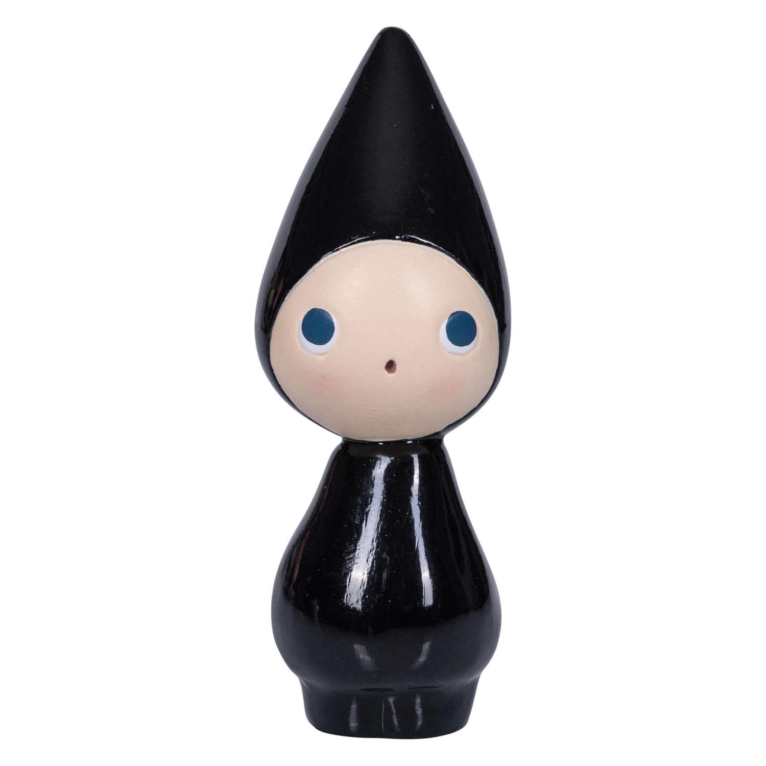 Peggy - Fin Figur Med Store øjne 11 Cm - Sort Grå Eller Hvid - Figur Peggy Nysgerrrig