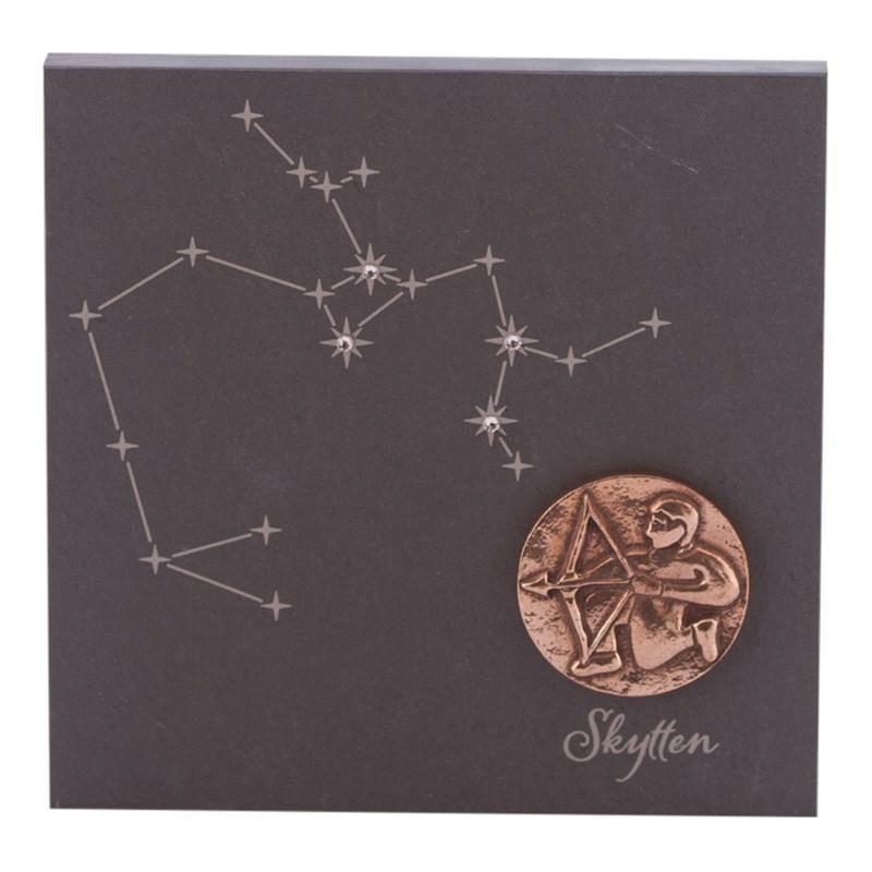 Stjernetegn 145 X 145 Cm Billede 399- Kr Skifer Bronze Swarovski Krystaller Alletiders Gaveide - Stjernetegn Skytte 2311-2112