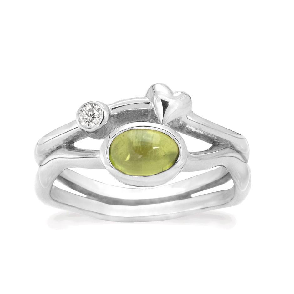 Rabinovich - Sølv Ring Med Peridot - Rainforest Dew - Størrelse 51