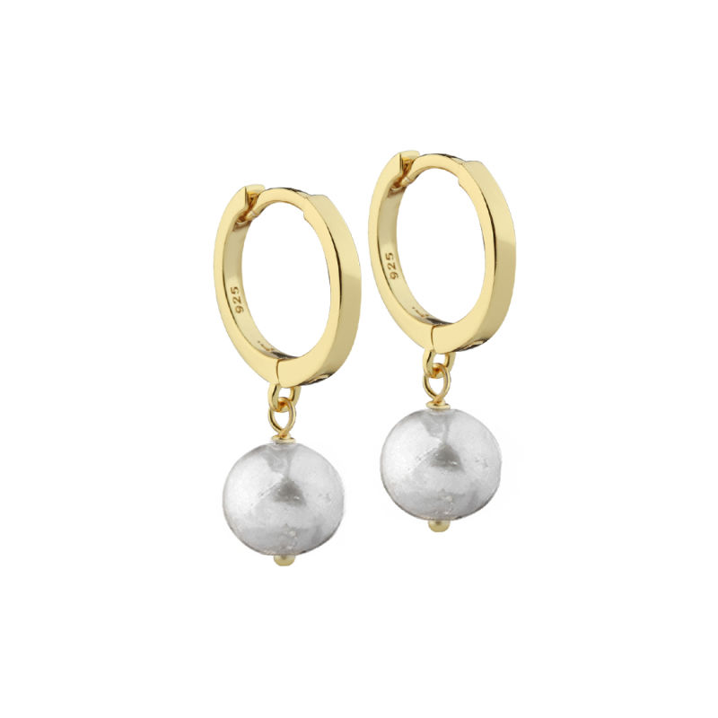 Whisper Pearl Hoop  Golden