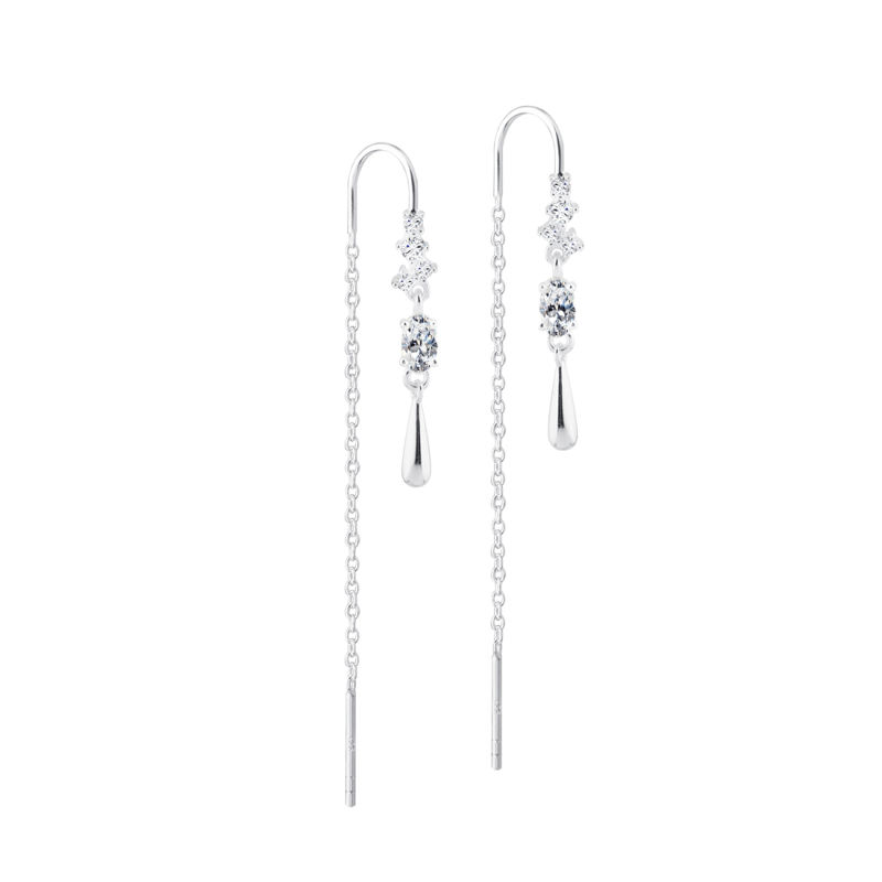 Blush Drop Clear Thread  Silver