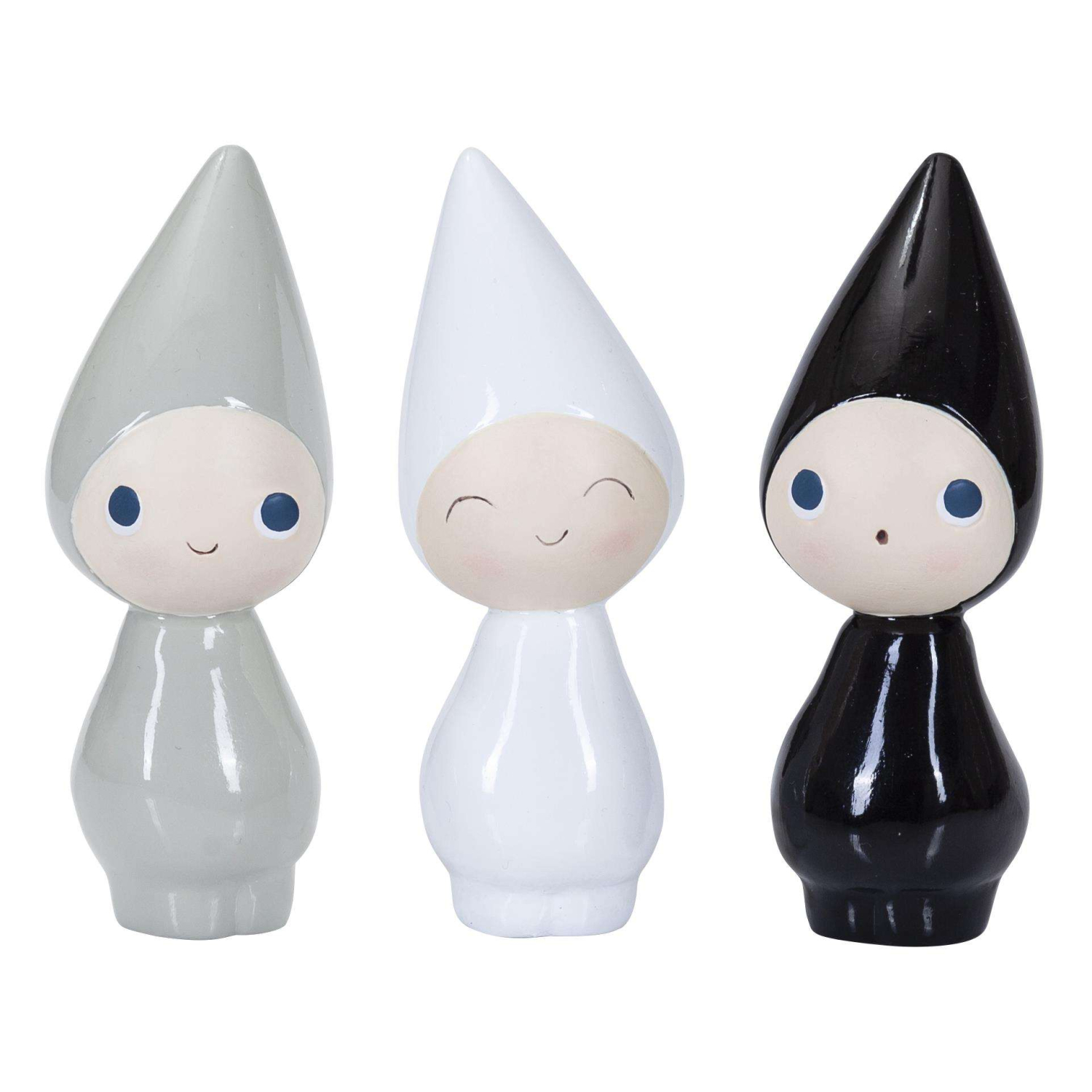 Peggy - Fin Figur Med Store øjne 11 Cm - Sort Grå Eller Hvid - Figur Alle 3 Peggy Figurer