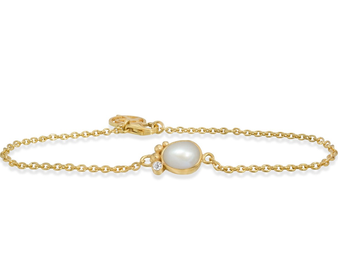 Rabinovich - Forgyldt Armbånd Med Hvid Perle - Pleasant Pearl