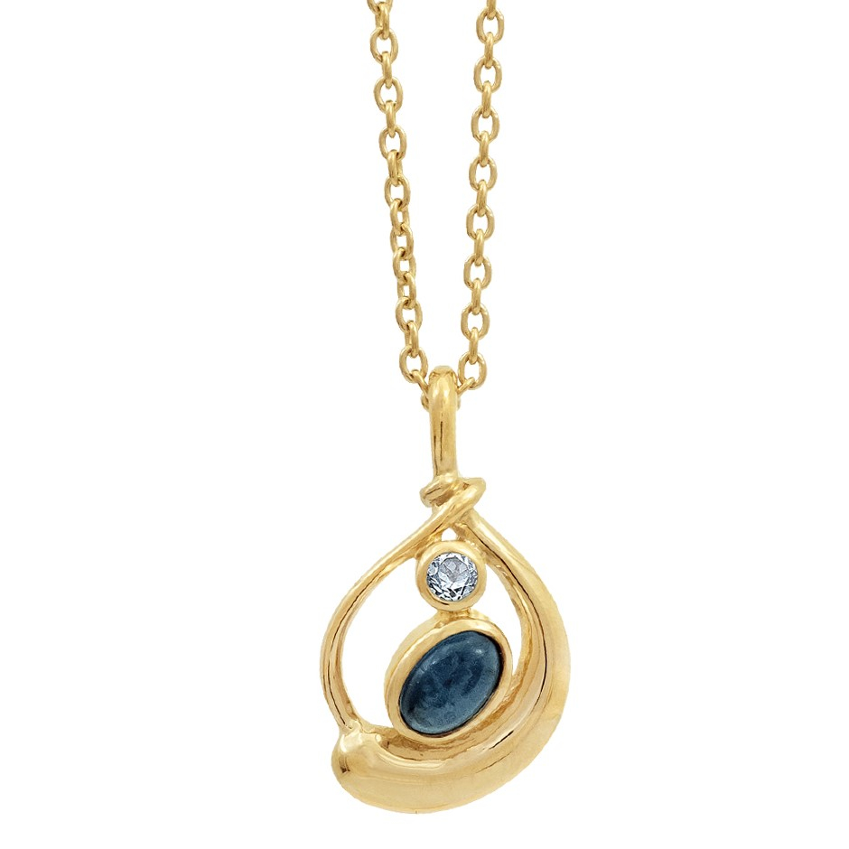 Rabinovich - Forgyldt Halskæde Med Blå Topas - Silver Lining
