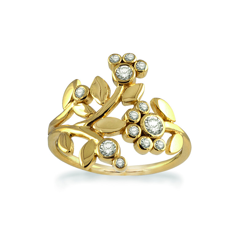 Rabinovich Ring I Forgyldt Sterlingsølv Adorable Lace Guldbelagt 14 Karat Med Zirkonia - Størrelse 51