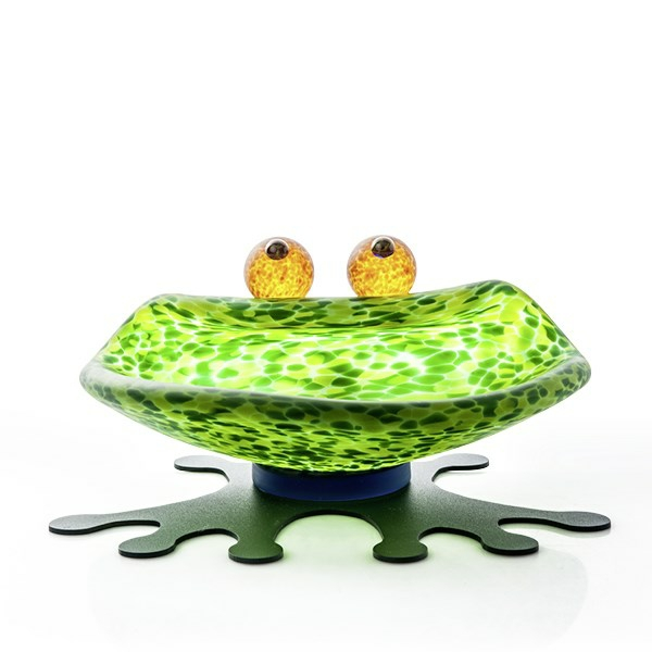 Glaskunst Grøn Frø Skål 13x23x26 Cm Smuk Glas Kunsthåndværk I Særklasse Fra Borowski