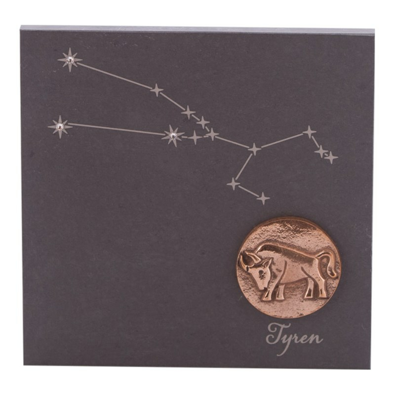 Stjernetegn 145 X 145 Cm Billede 399- Kr Skifer Bronze Swarovski Krystaller Alletiders Gaveide - Stjernetegn Tyr 2104-2105