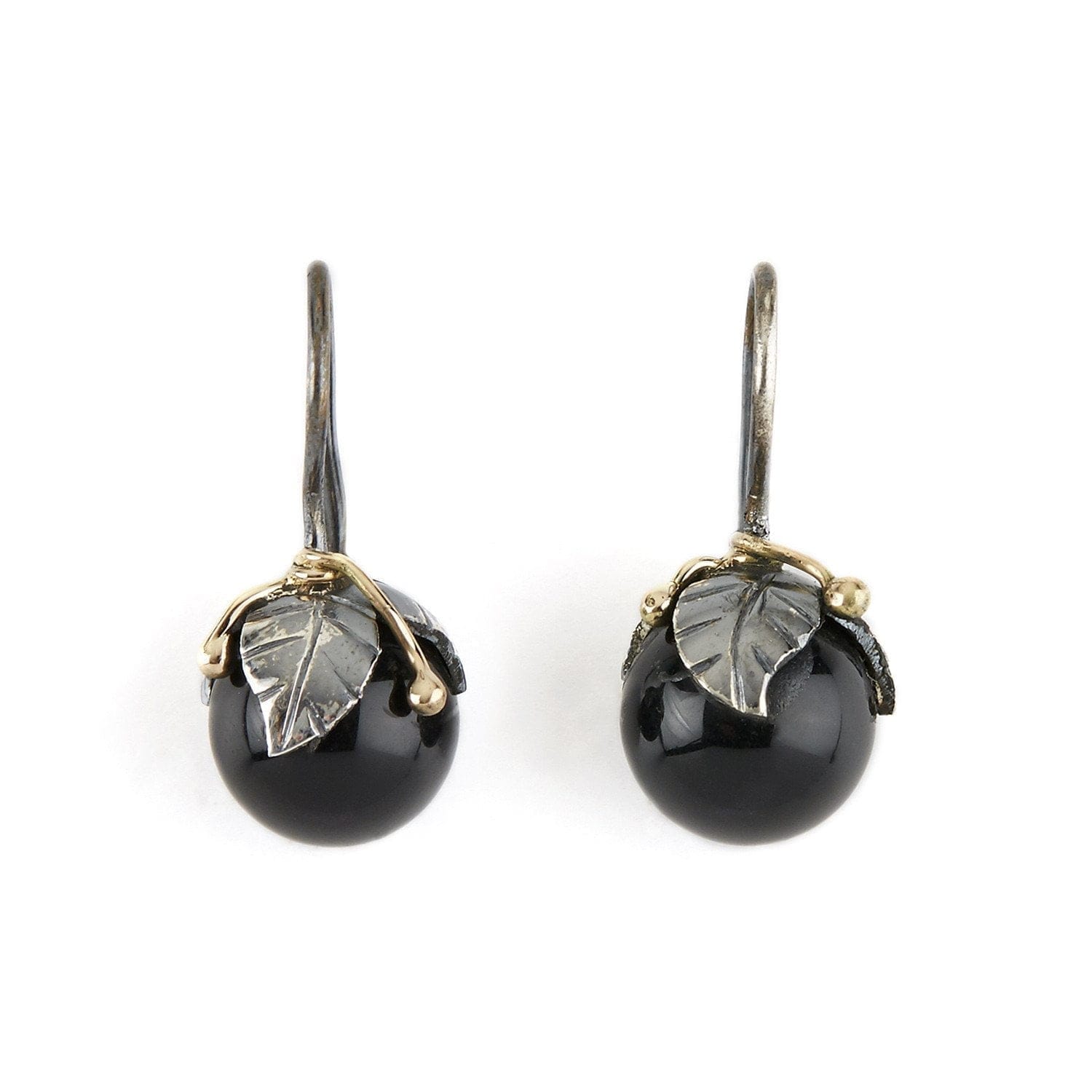 Urban Leaf Drops Black Onyx ørehængere