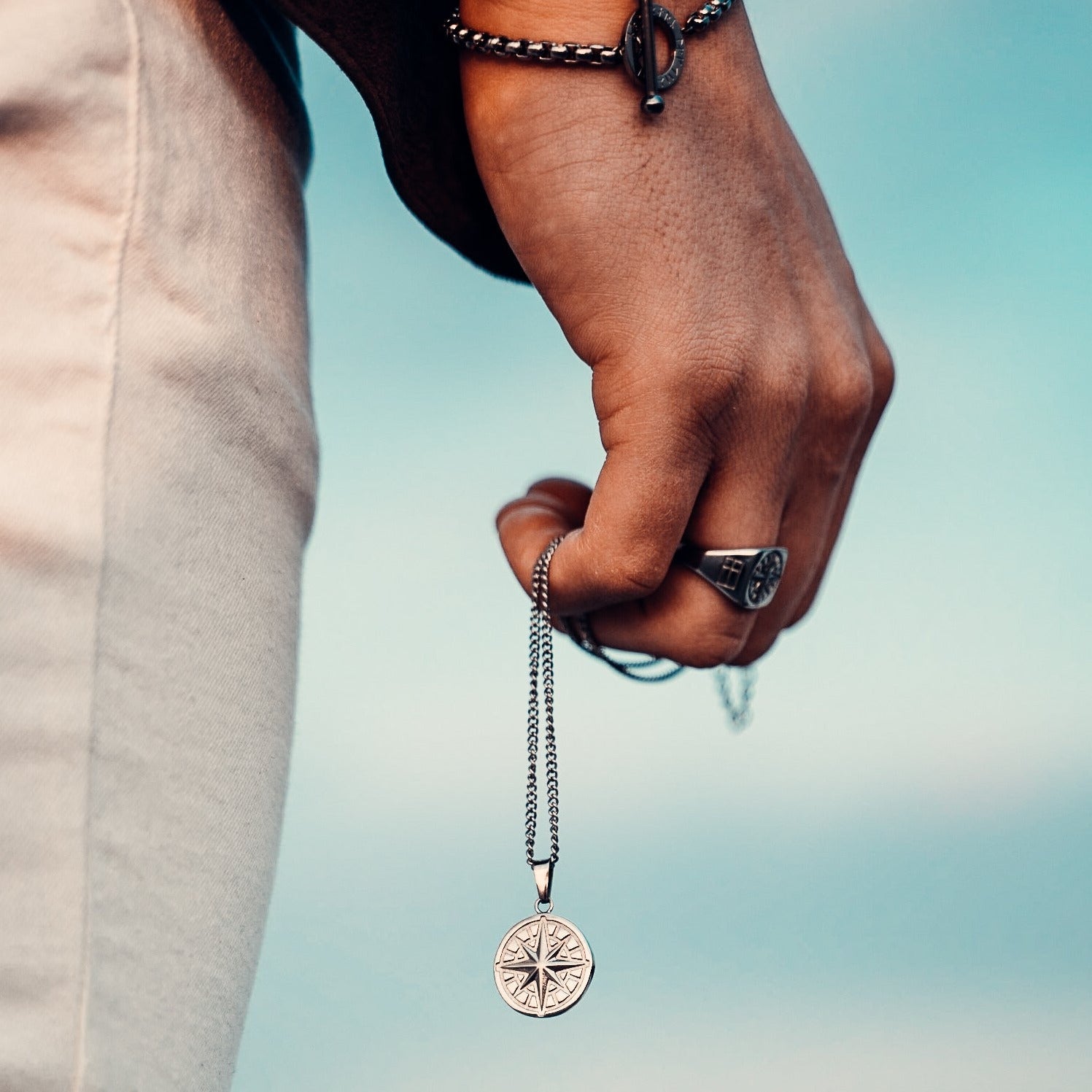 Compass Pendant 20 Sølv - 60 Cm - Herre - Northern Legacy