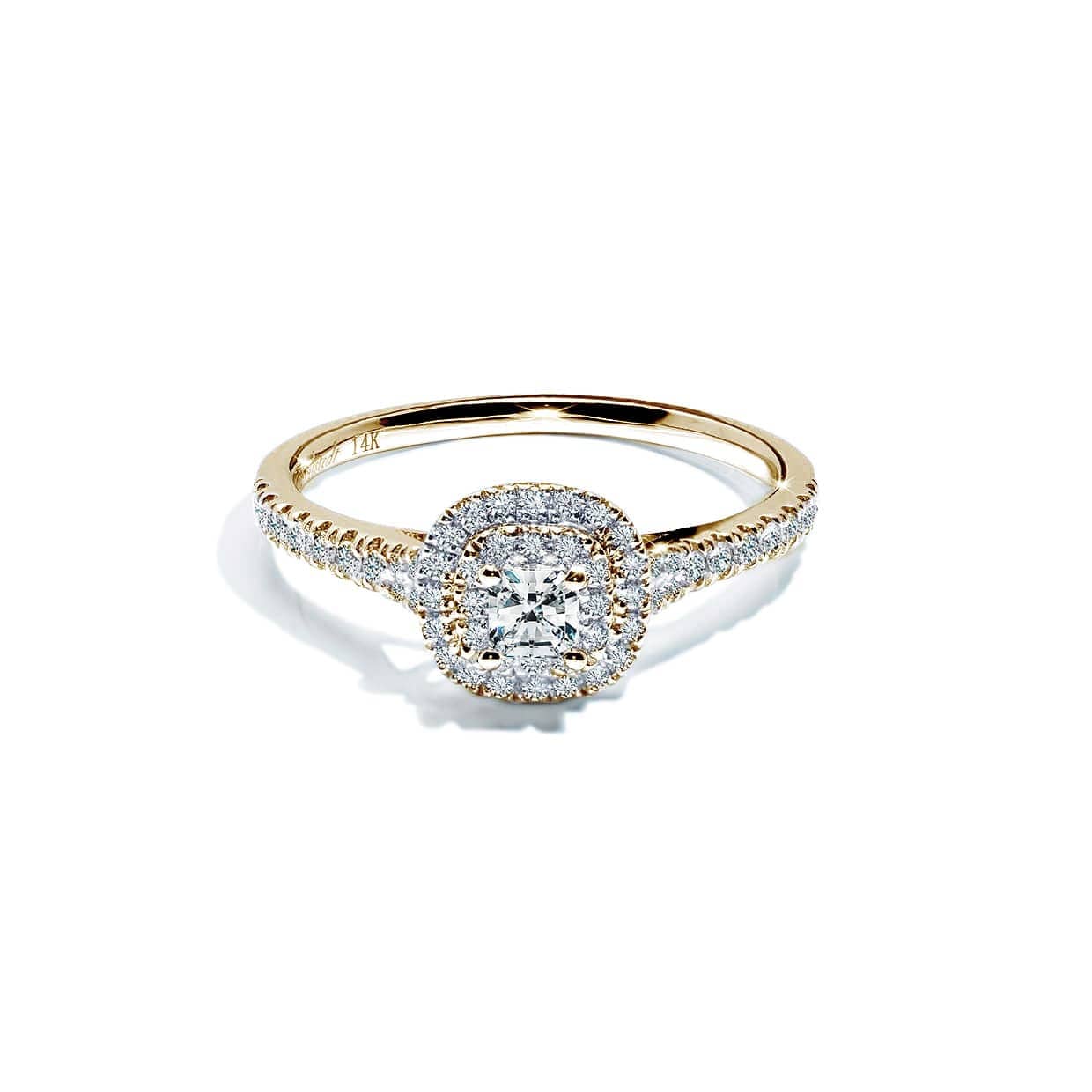 Oxford Dobbelt Halo Guld Ring - 48