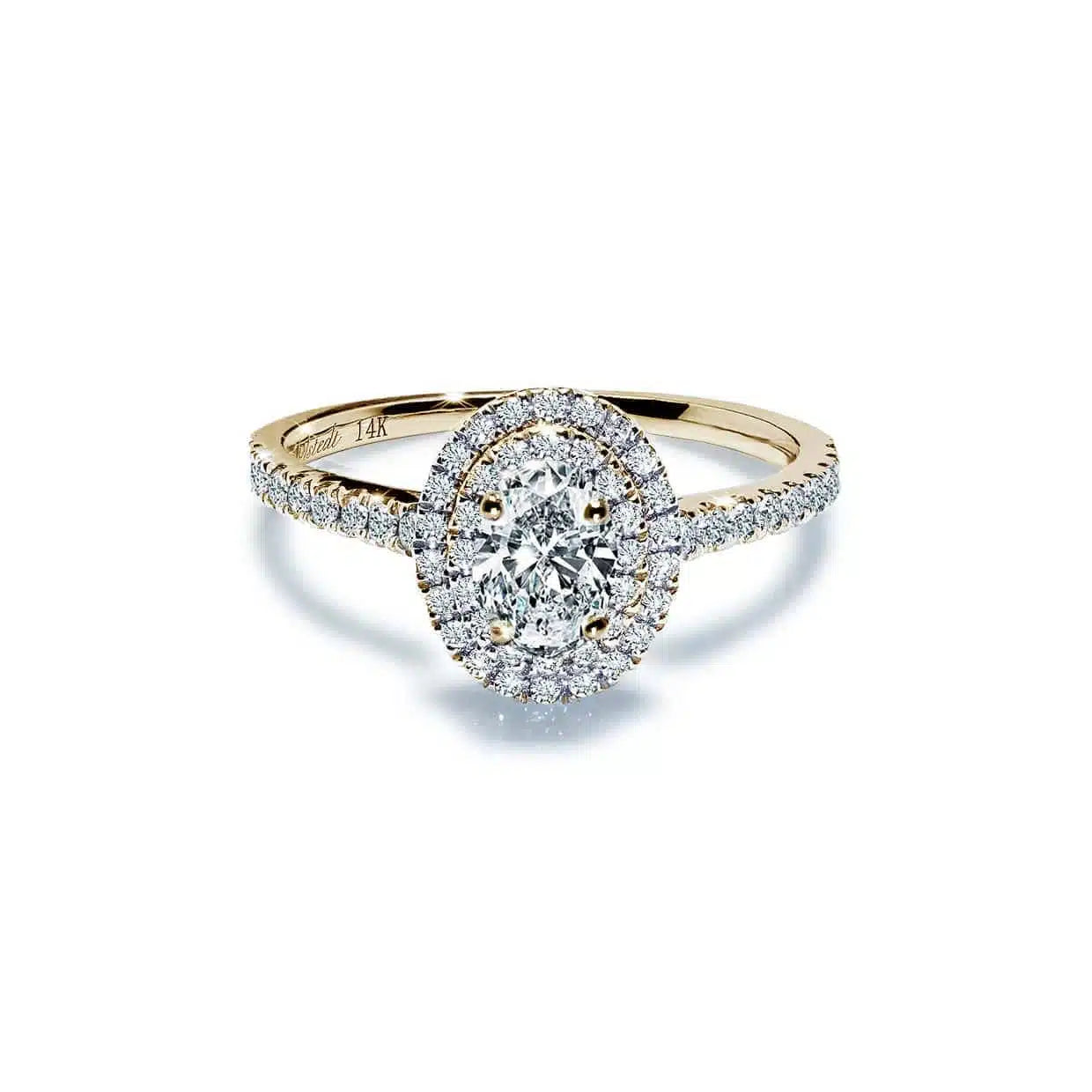 Oxford Dobbelt Oval Guld Ring - 48