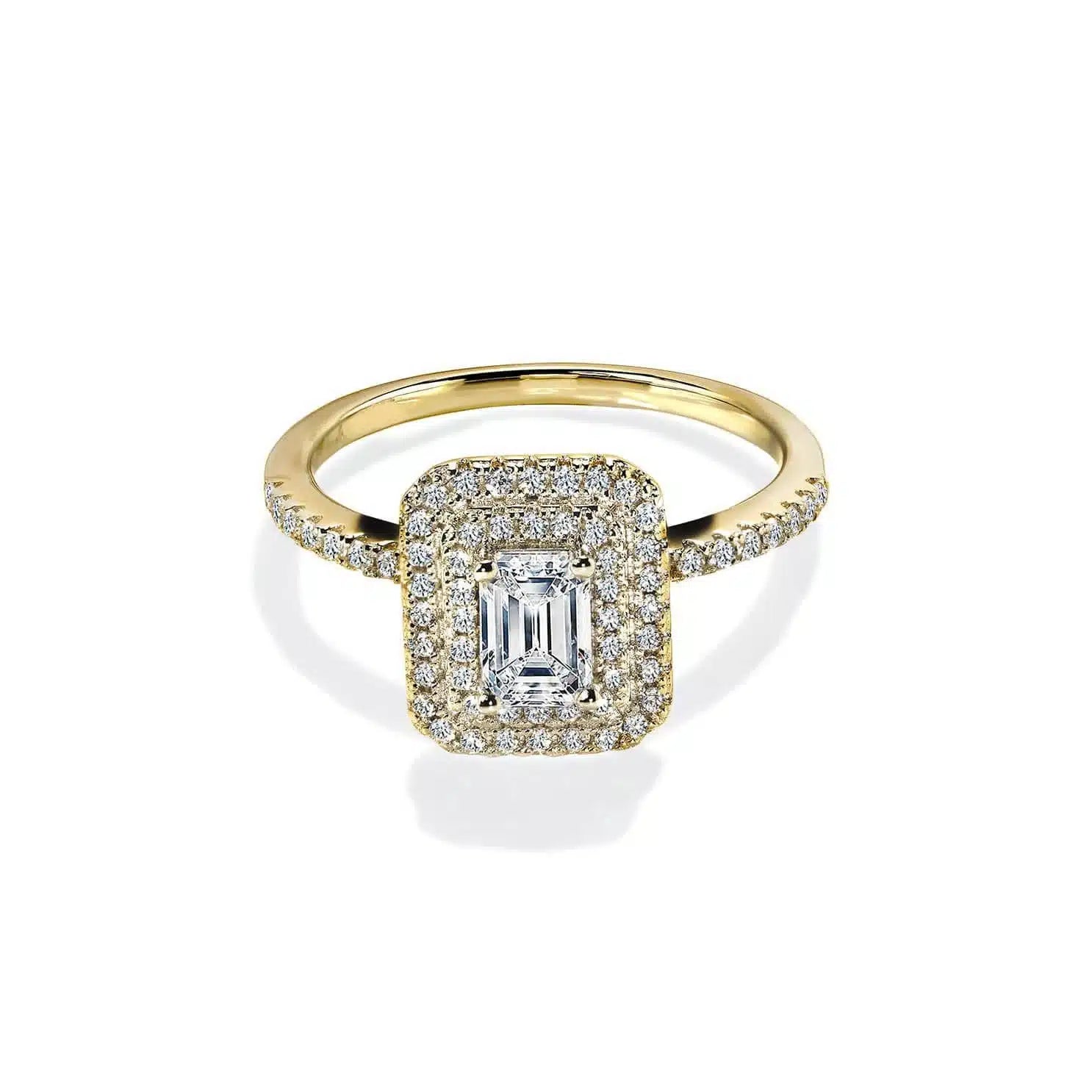 Oxford Emerald Cut Dobbelt Halo Ring - 48