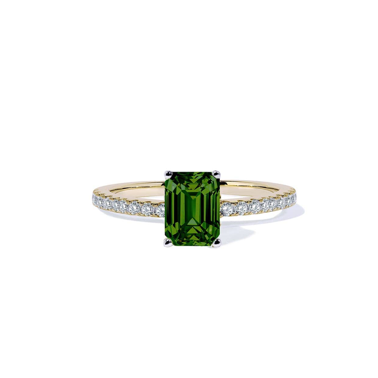 Oxford Forgyldt Grøn Radiant Solitaire Ring - 48