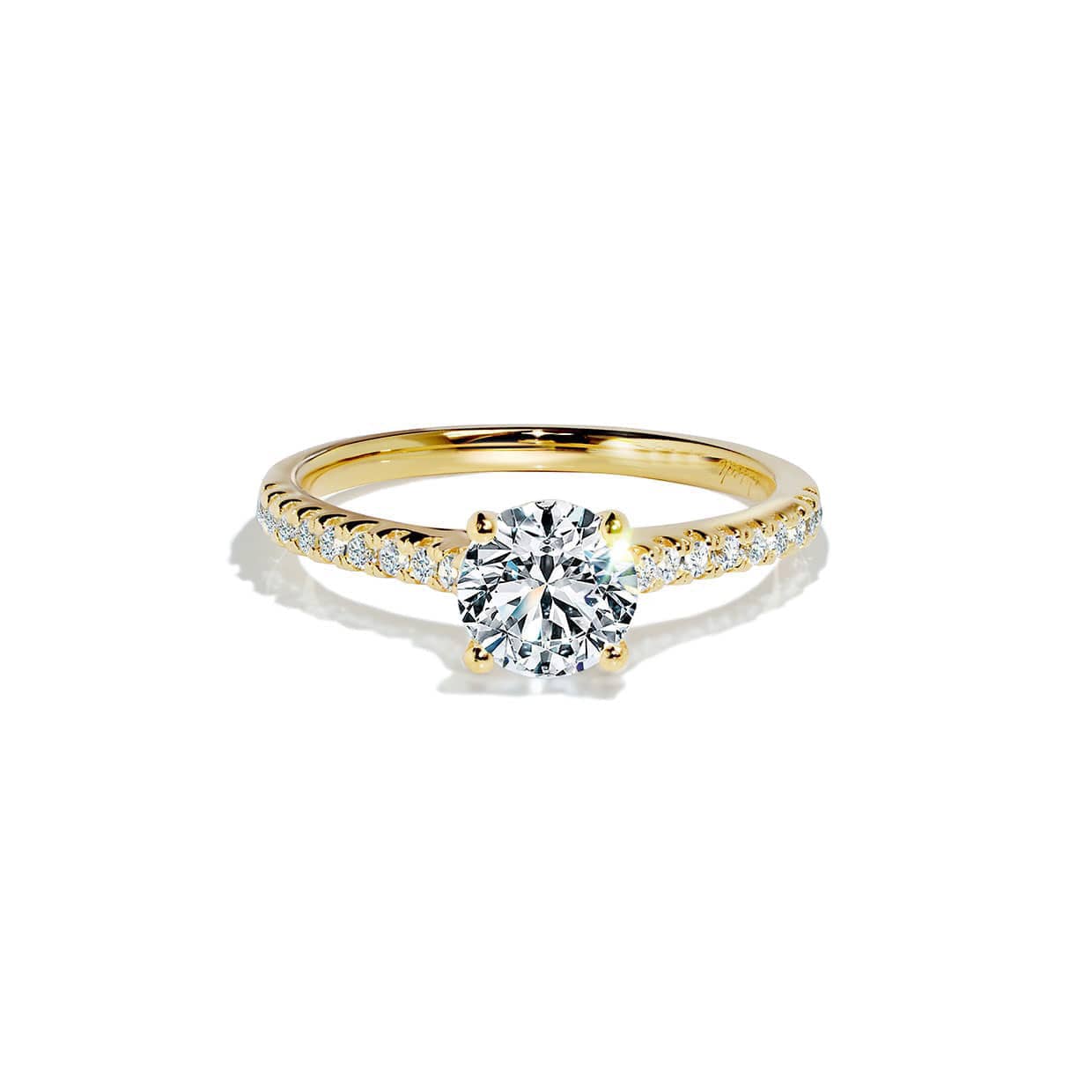 Amour Solitaire Forlovelsesring Med Hvid Safir Og Diamanter - 14k Guld  66