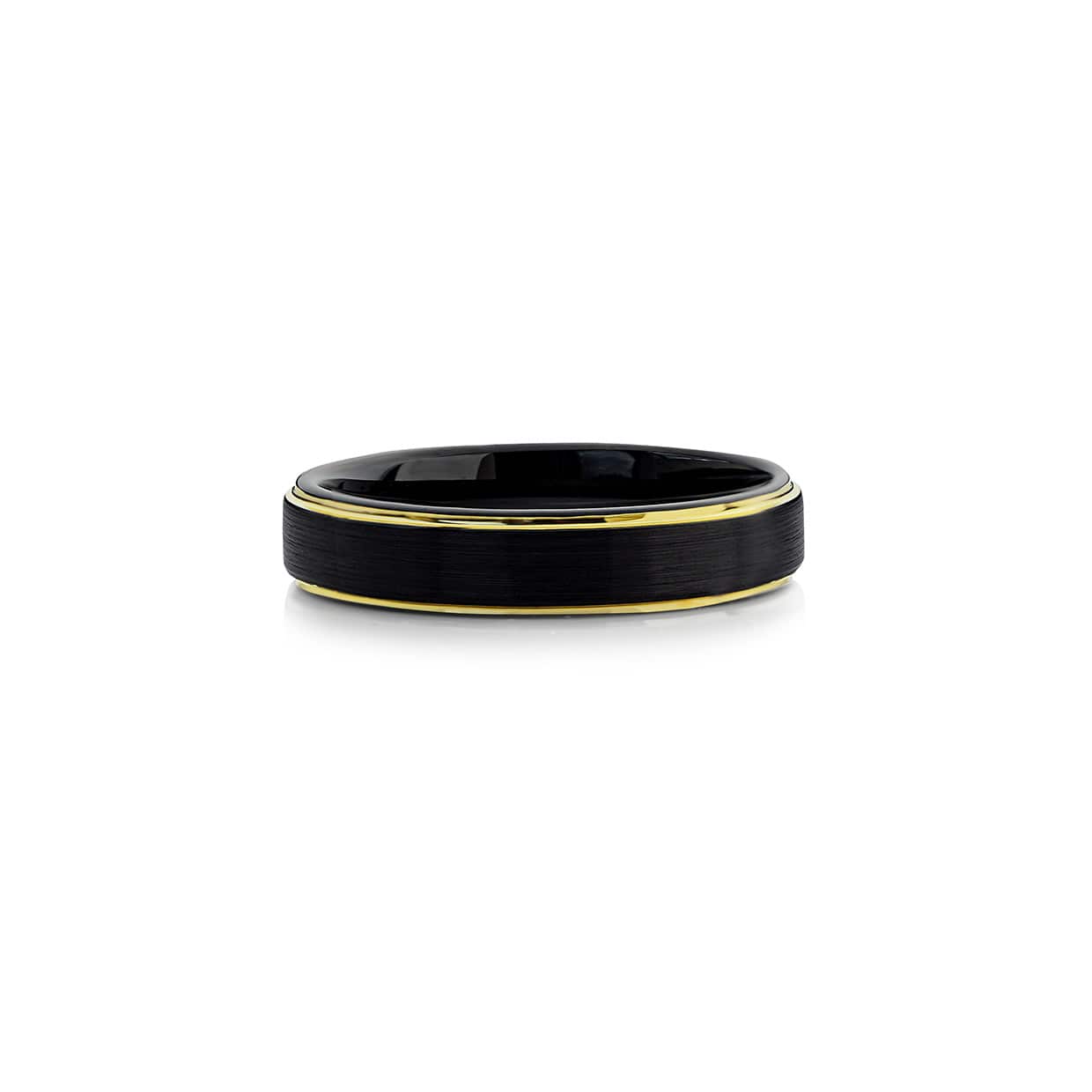 Tungsten Ring Sort  Guld - 52